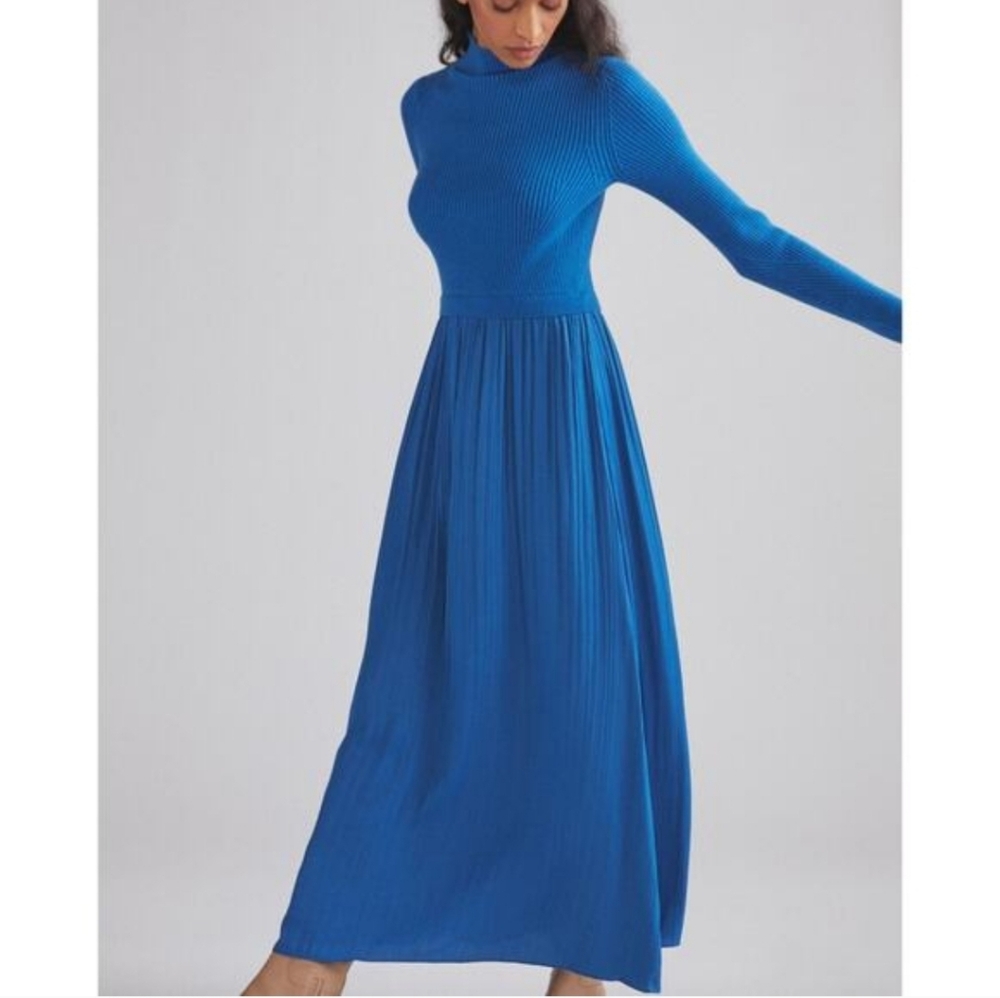 Anthropologie Twofer Layered Mock Neck Sweater Maxi Dress Size Medium